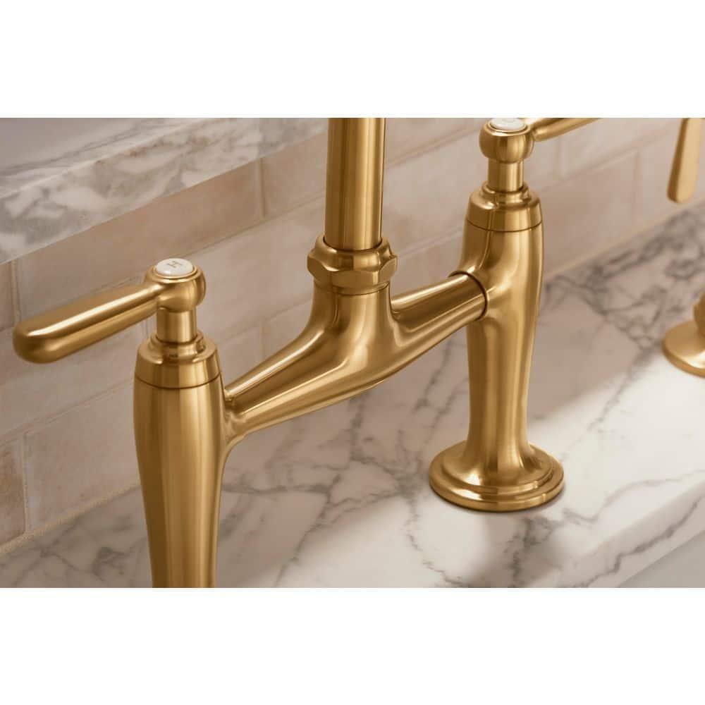 Edalyn by Studio McGee Two-Hole Bridge Kitchen Sink Faucet with Side Sprayer