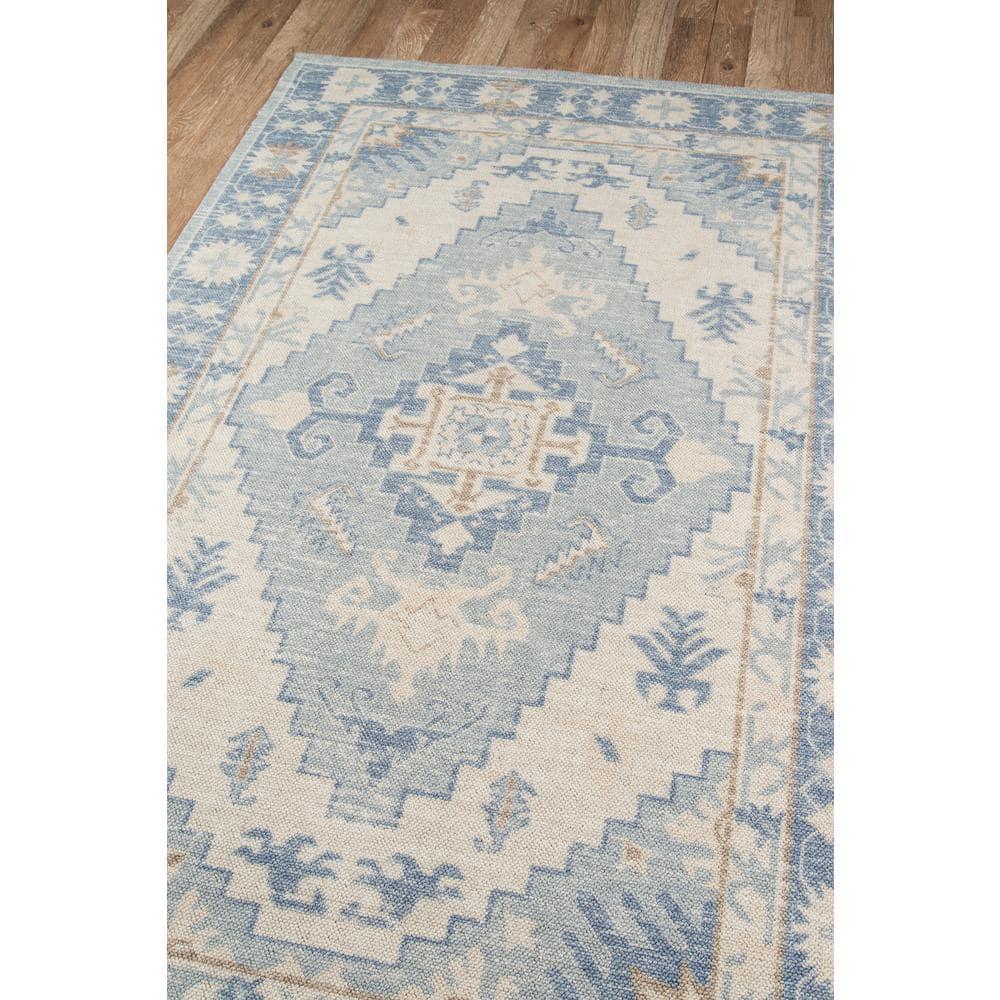3'3"x5' Medallion Loomed Accent Rug Blue - Momeni: Traditional Wool & Nylon Low Pile Rectangle Rug