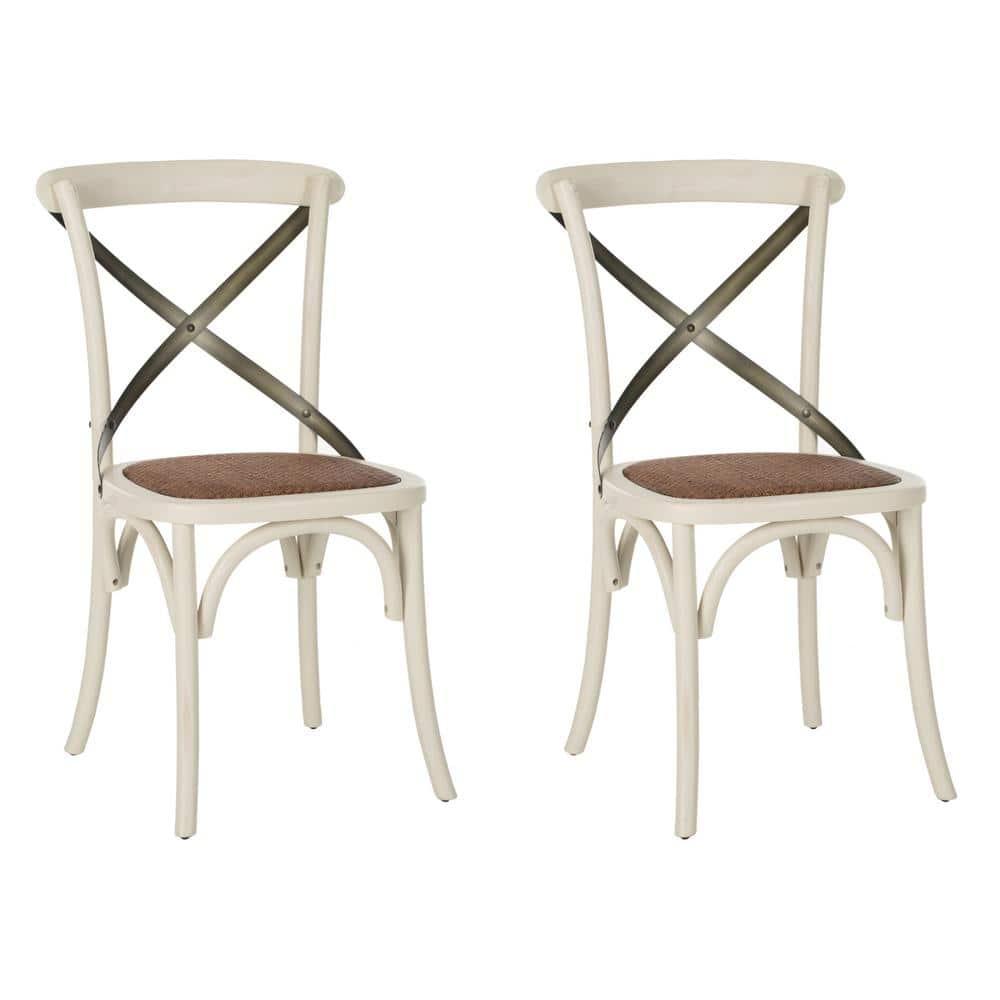 Franklin 18" H X-Back Farmhouse Dining Chair (Set of 2) - AMH9501 - Antique White - Safavieh Couture