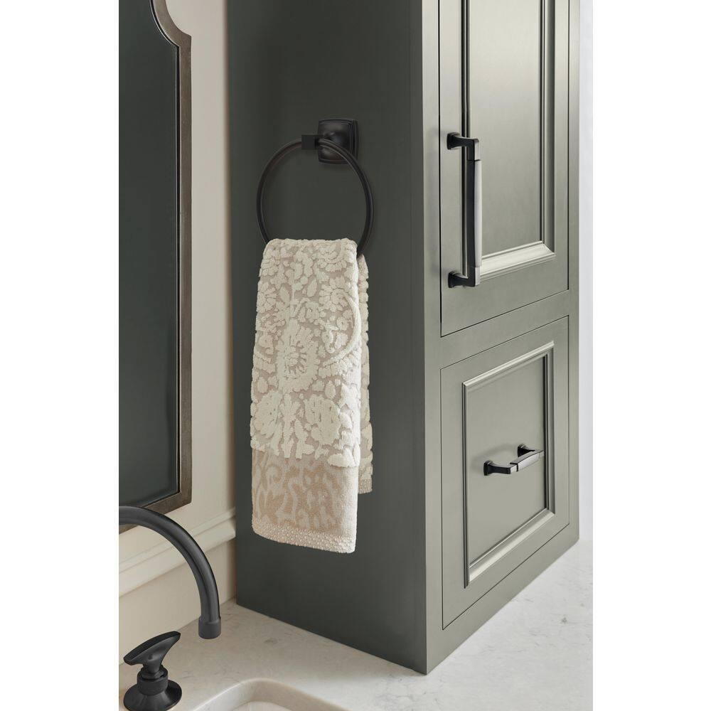 Amerock Stature Matte Black Closed Towel Ring