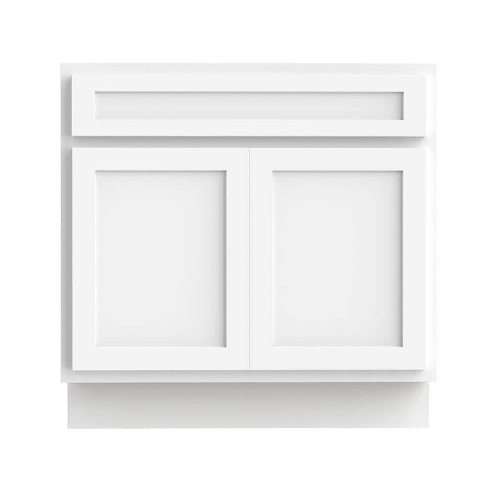 Vanity Art  36 in. Vanity Cabinet with Knockdown, White