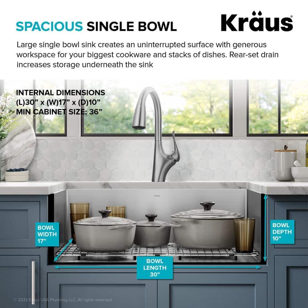 KRAUS Standart PRO™ Undermount 16 Gauge Stainless Steel Kitchen Sink