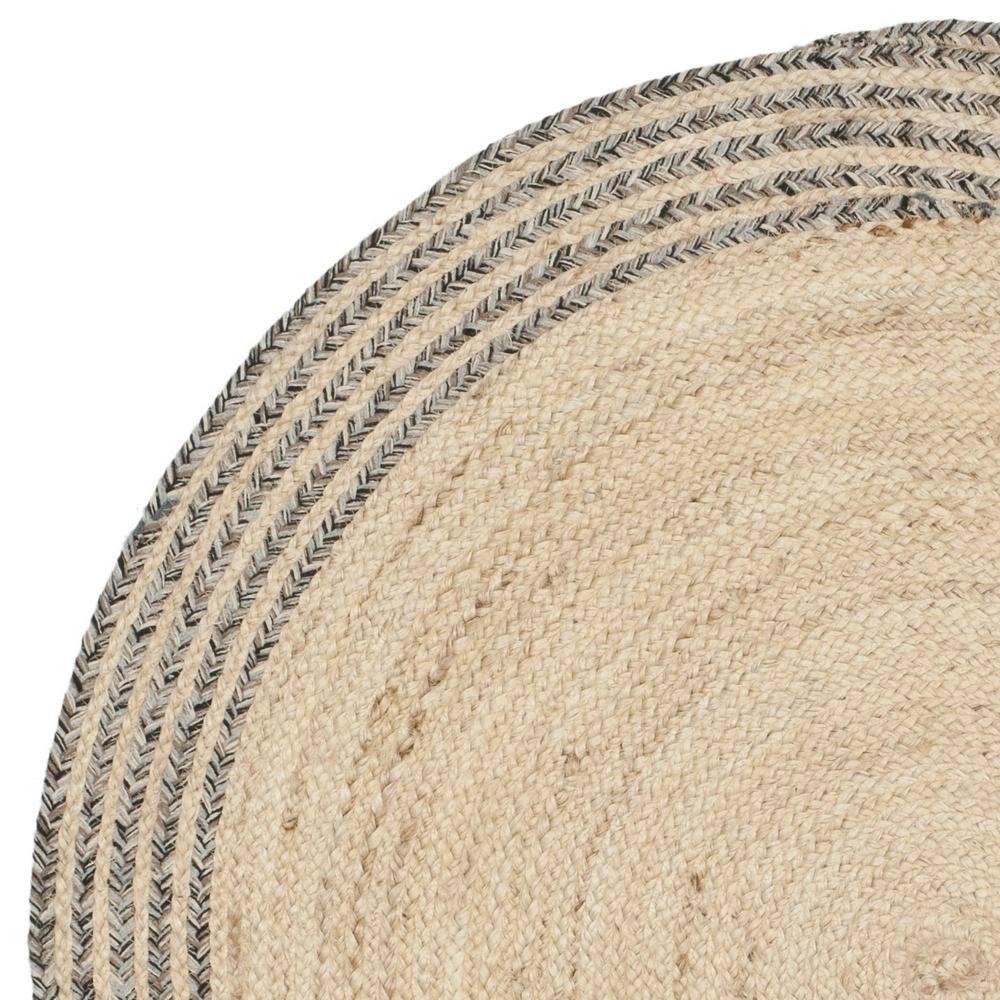 Cape Cod CAP204 Hand Woven Accent Rug - Ivory/Steel Grey - 3' Round - Safavieh.