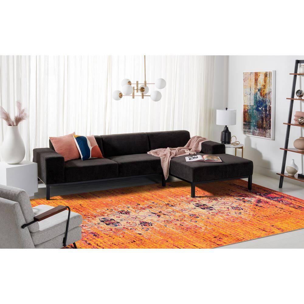 SAFAVIEH Monaco Elsdon Abstract Area Rug, Orange/Multi, 11' x 15'