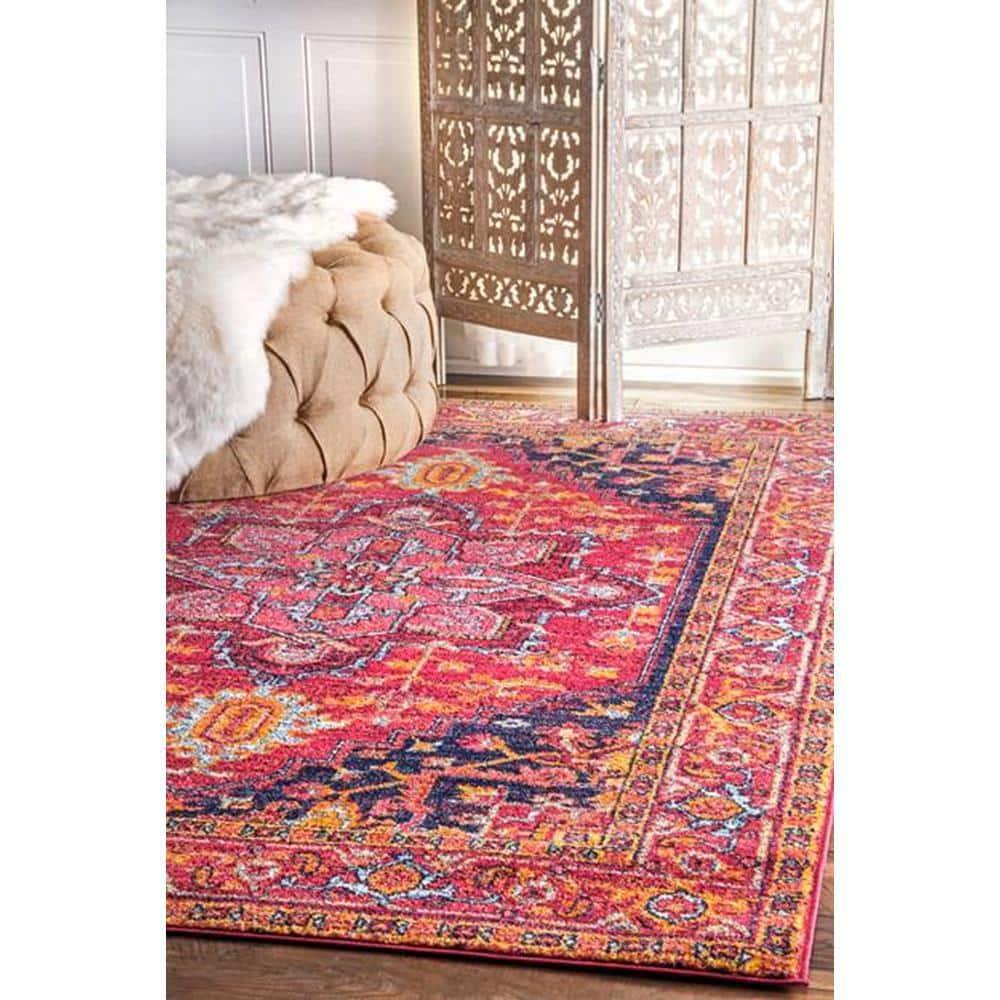 nuLOOM Vonda Fancy Persian Area Rug, 9' 10" x 14', Pink