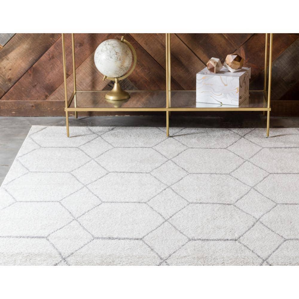 Unique Loom 5' 0 x 8' 0 Trellis Frieze Geometric Ivory Area Rug