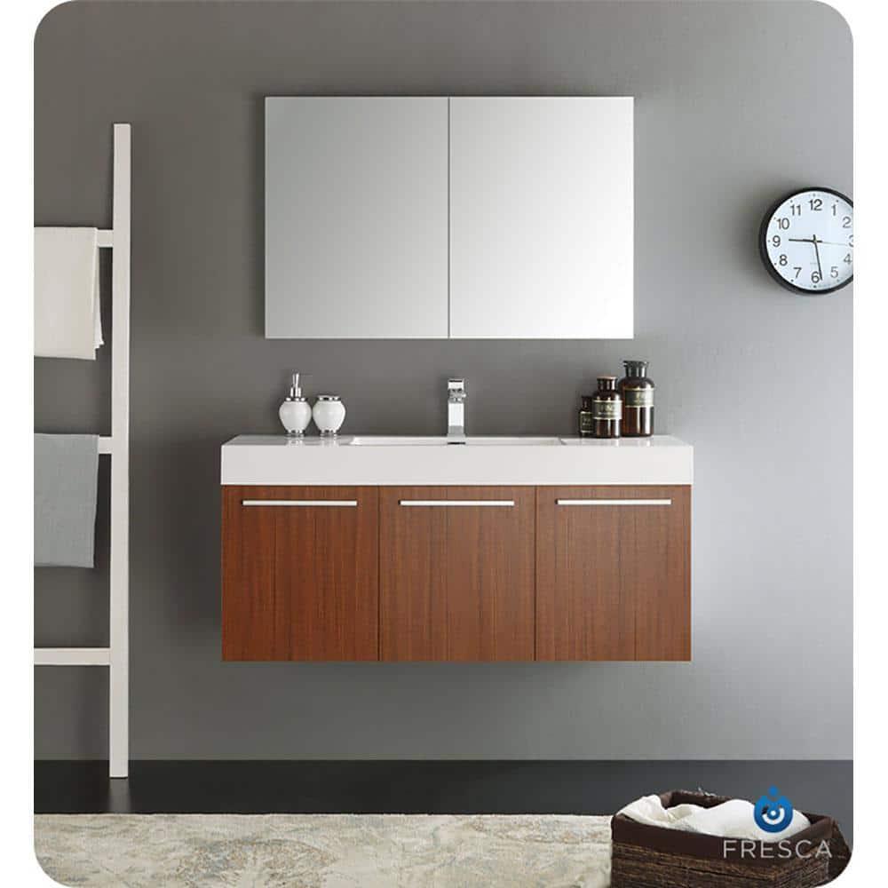 Vista 47" Wall-Mounted Single Sink Bathroom Vanity Set