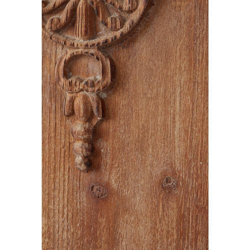 Wood Floral Carved Antefix Wall Decor Set of 3 Brown - Olivia & May: Rustic Style, Indoor Vertical Panels
