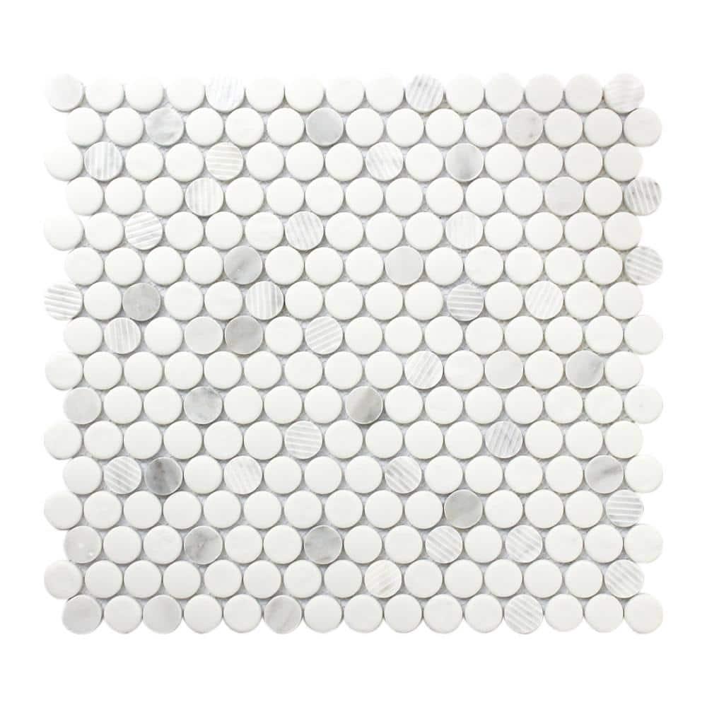 Roca Tiles Rockart 12" x 12" Penny Round Wall & Floor Tile