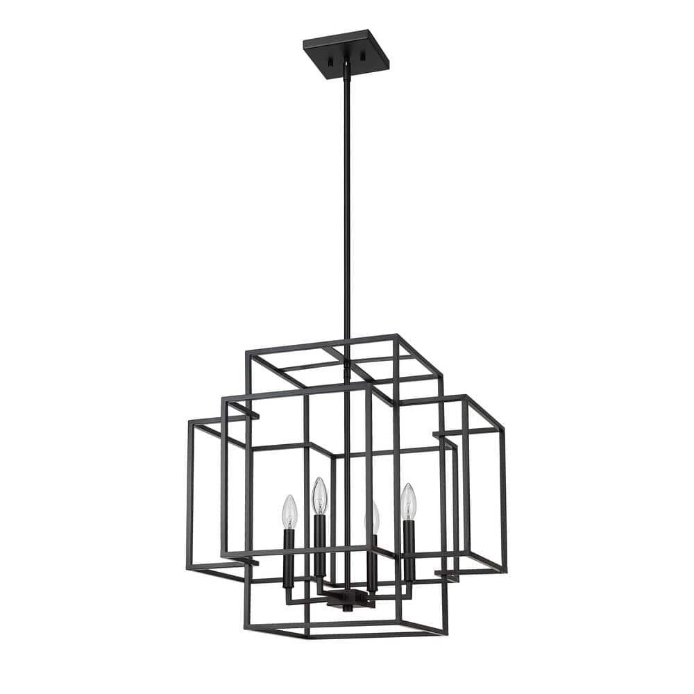 Z-Lite Titania 4 - Light Chandelier in  Matte Black