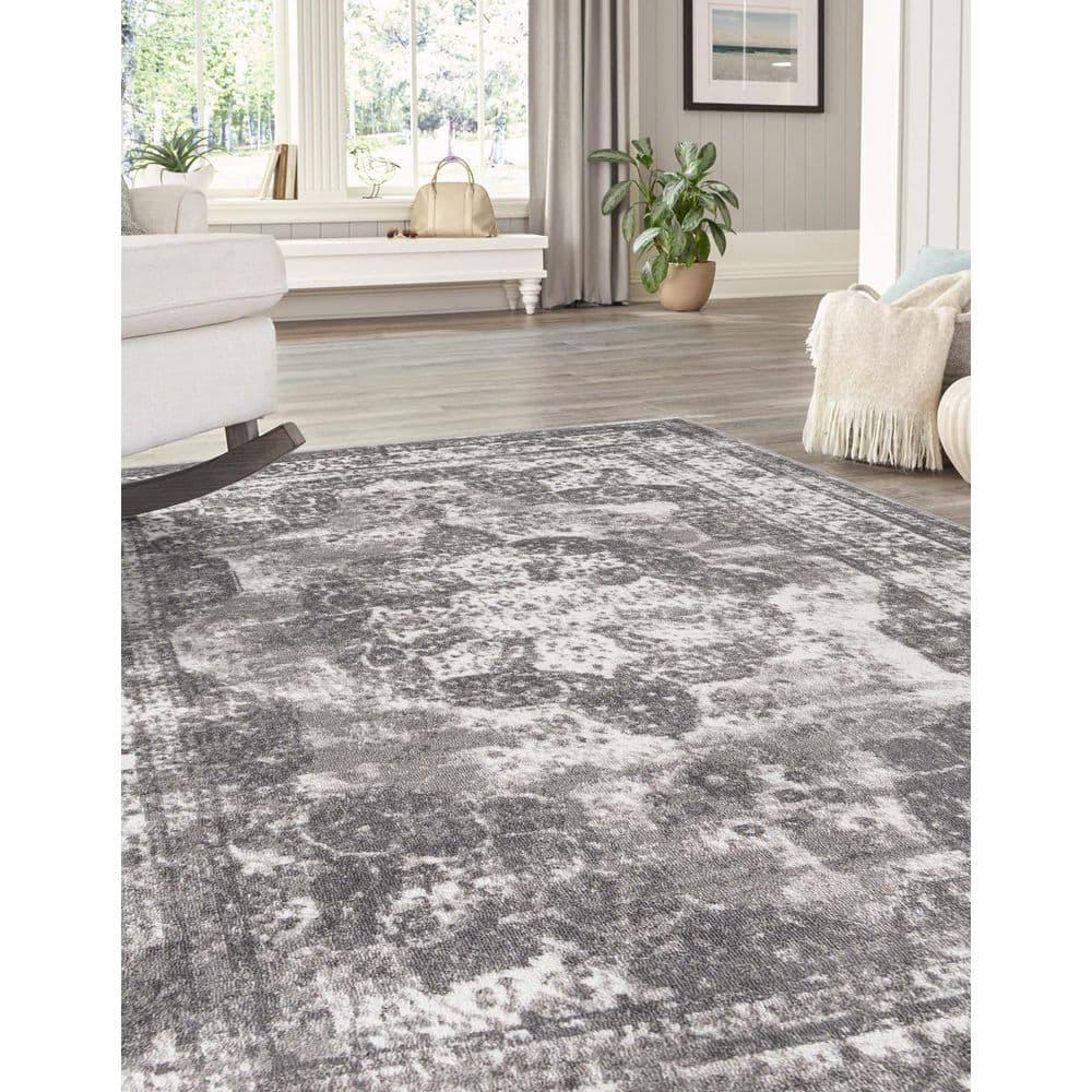Unique Loom 9' 0 x 12' 0 Sofia Salle Garnier Gray Area Rug