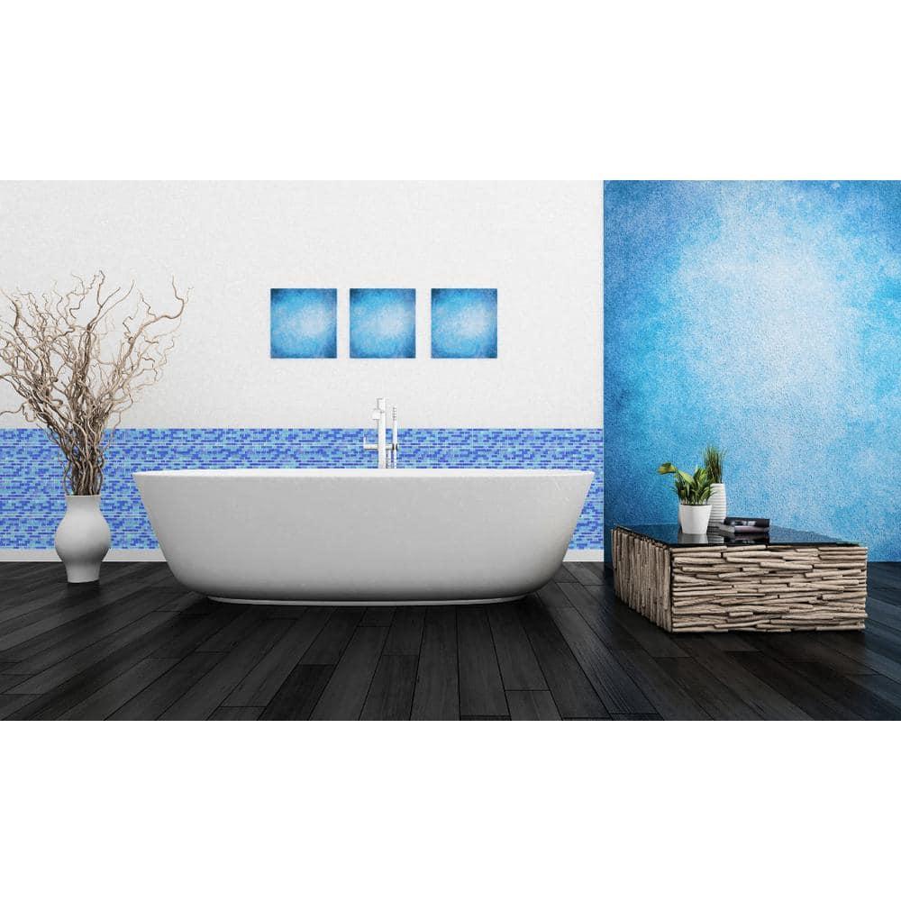 Landscape 1 in. x 2 in. Translucent Glass Plastic Face Mounted Brick Mosaic Designer Pool Tile