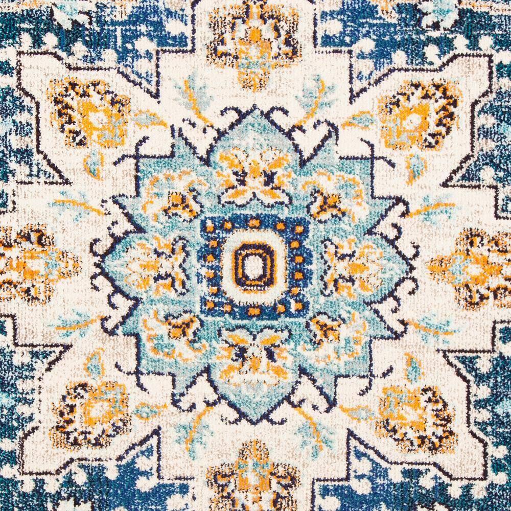 Madison MAD473 Power Loomed Indoor Area Rug - Blue/Light Blue - 6'7" Round - Safavieh