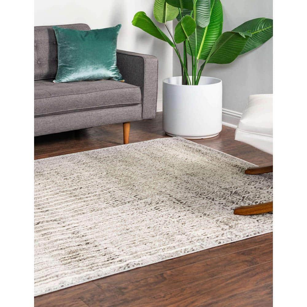Unique Loom Del Mar Collection Area Rug - Jennifer (8'  x 11' Rectangle Gray/Black)