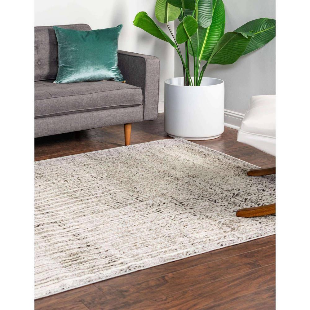 Unique Loom Del Mar Collection Area Rug - Jennifer (4' 1" x 6' 1" Rectangle Gray/Black)