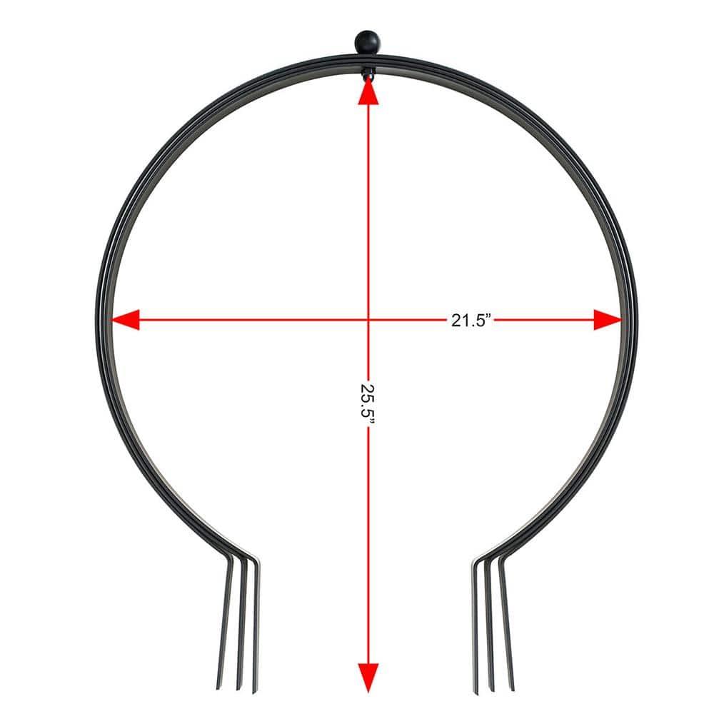 DÉCOR WOW Garden Orb Ornament, Large Obelisk Trellis, 27"H x 23" W, Metal, Black