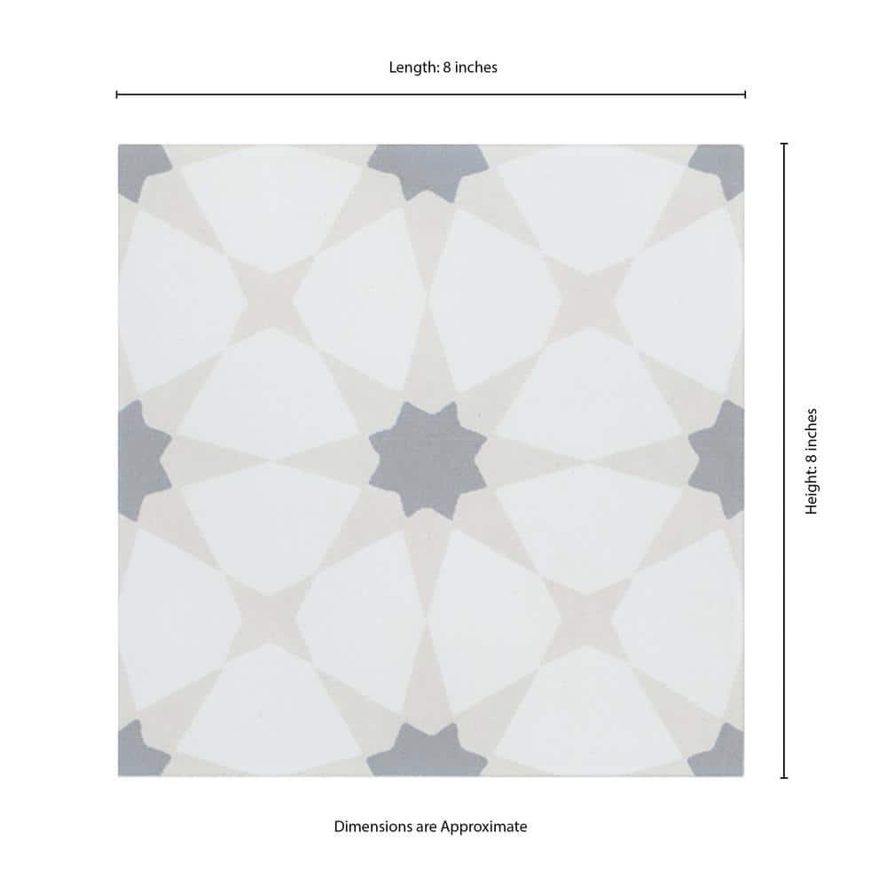 Amara 8" x 8" Encaustic Look Matte Porcelain Floor & Wall Tile