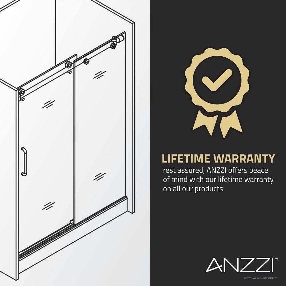 ANZZI Anzzi 33.3” W x 72” H Frameless Shower Door SD-AZ14-01BN