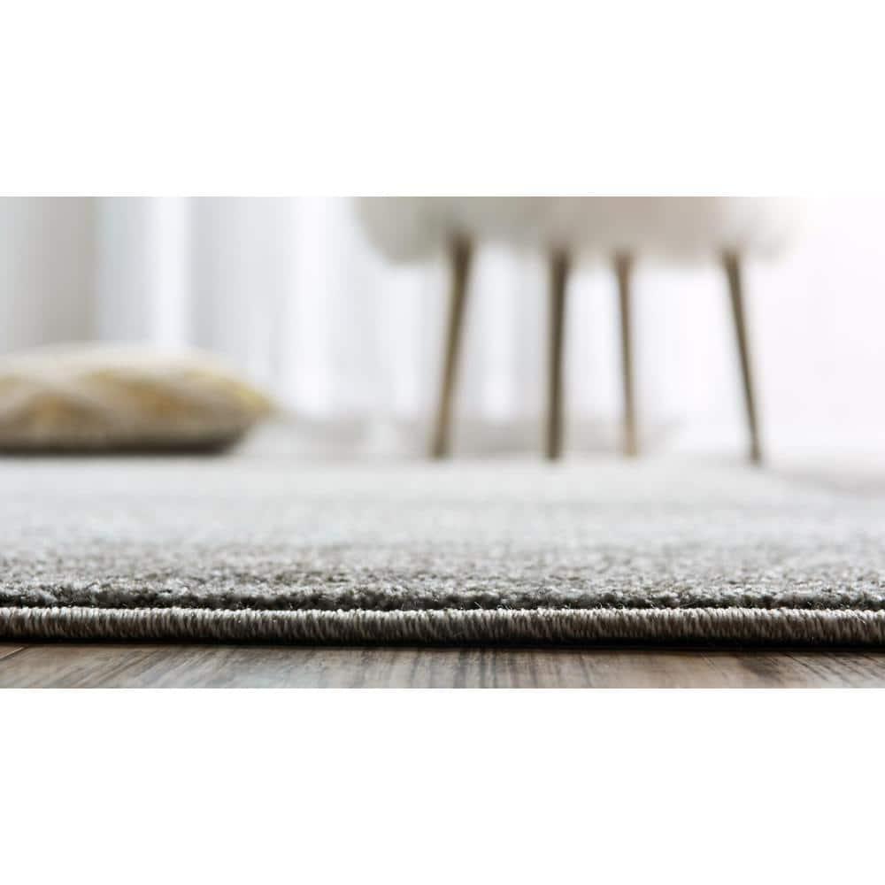 Unique Loom Del Mar Collection Area Rug - Sarah (9'  x 12' Rectangle Light Gray/Gray)