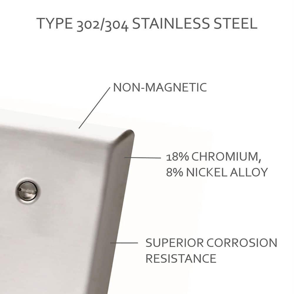 Brushed Stainless Steel 1-Gang Locking Switch Wall Plate