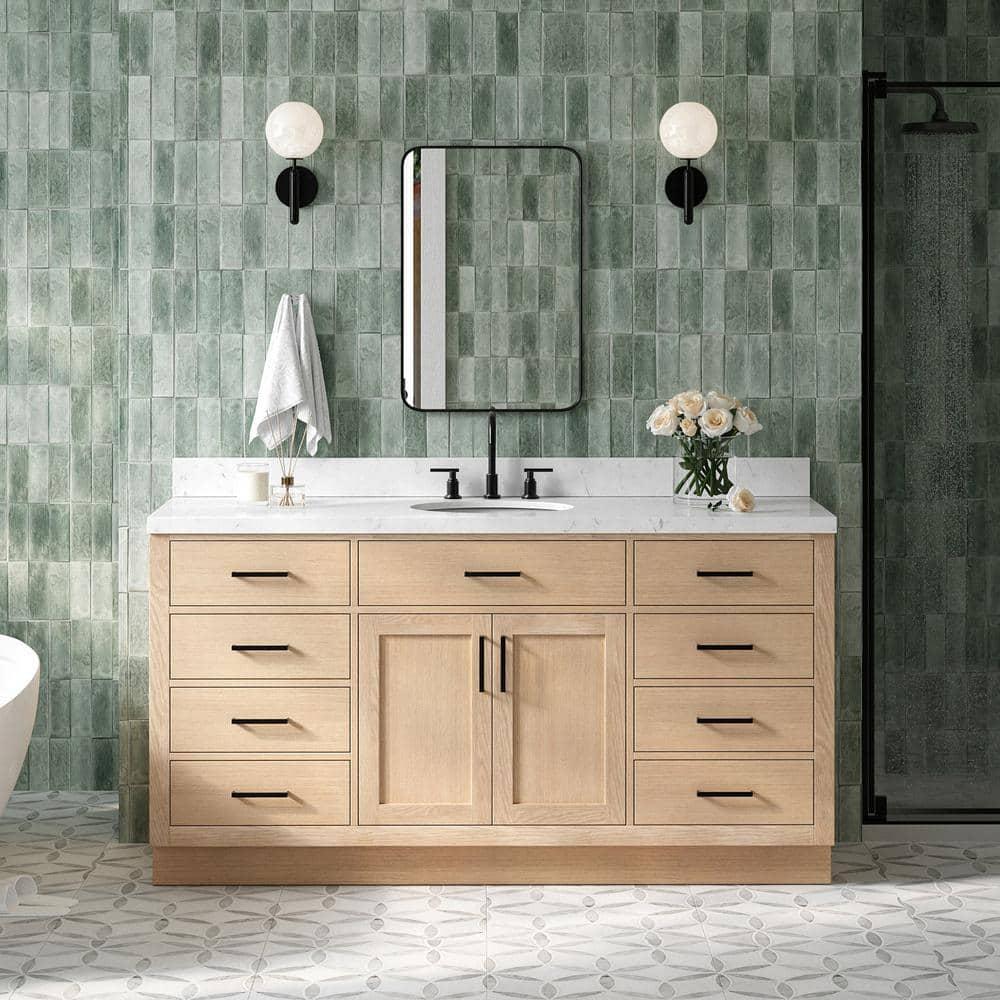 Hepburn 66 in. W x 21.5 in. D x 34.5 in. H Bath Vanity Cabinet without Top in Oak