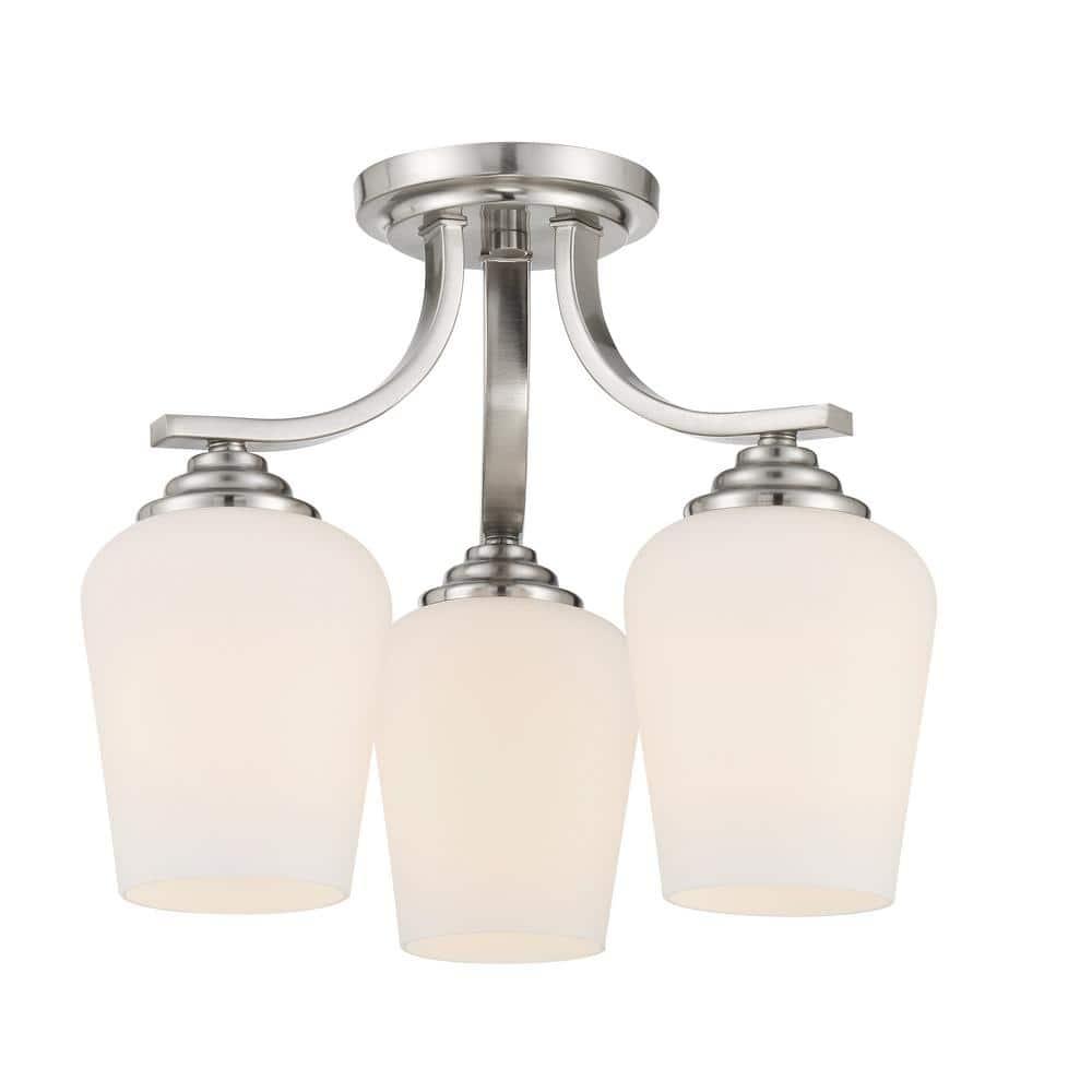 3 Light Convertible Chandelier-Brushed Nickel Finish    -Traditional Installation Minka Lavery 4926-84