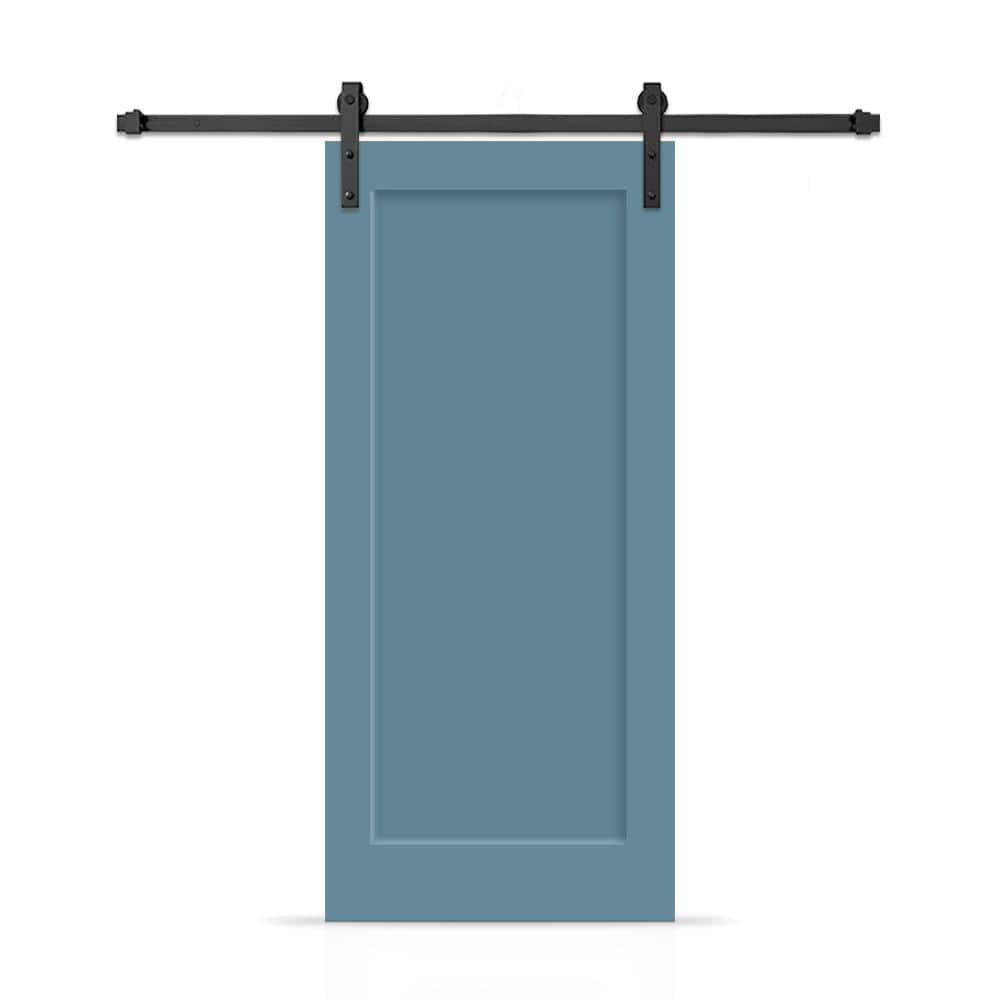 Calhome 1 Panel Shaker Composite Modern Interior Sliding Barn Door with Hardware Kit