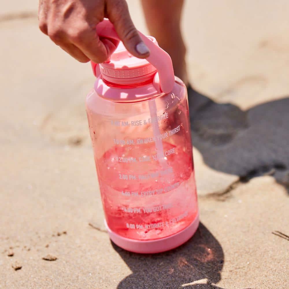 Takeya 64oz Tritan Motivational Water Bottle with Straw Lid - Pink