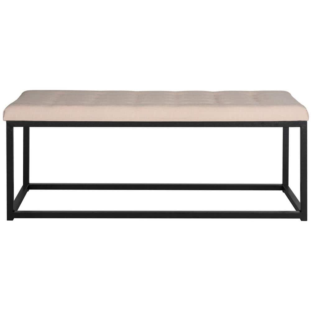Reynolds Bench - Beige/Black - Safavieh