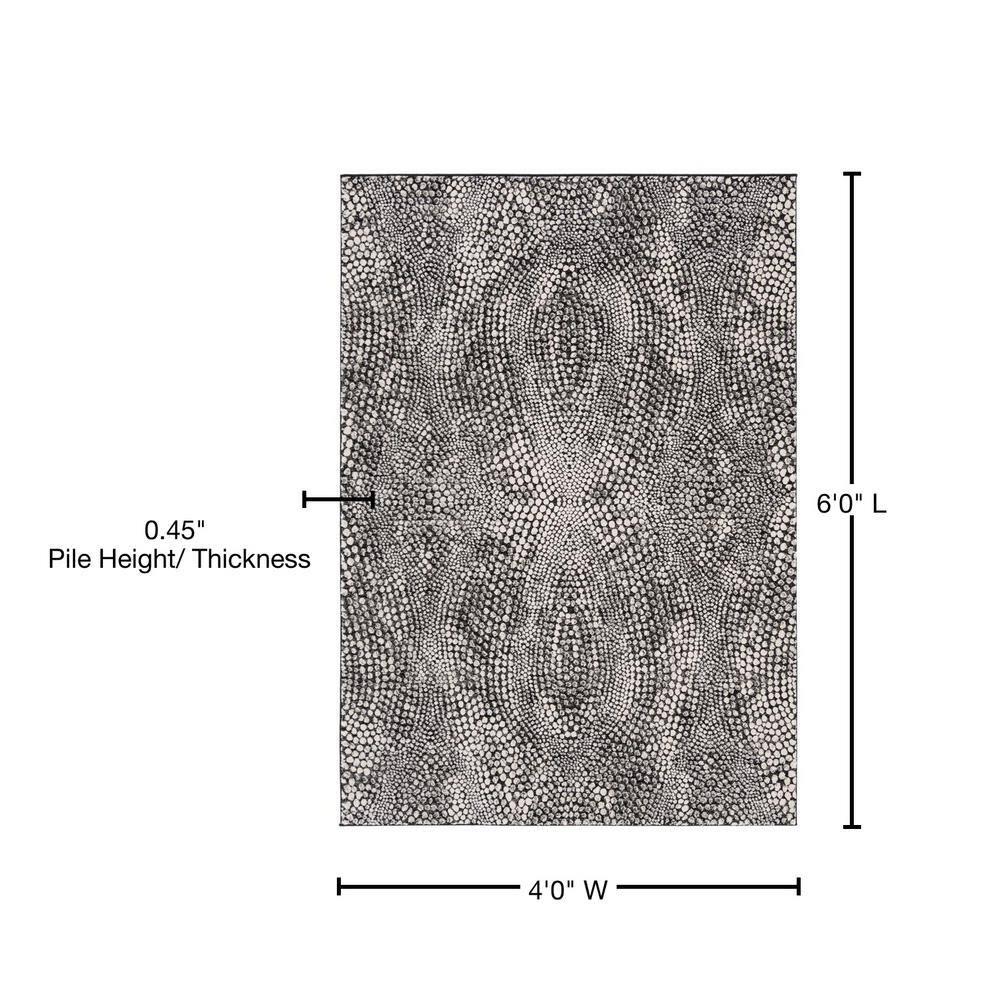 Lurex LUR185 Power Loomed Area Rug - Black/Light Grey - 4'x6' - Safavieh.