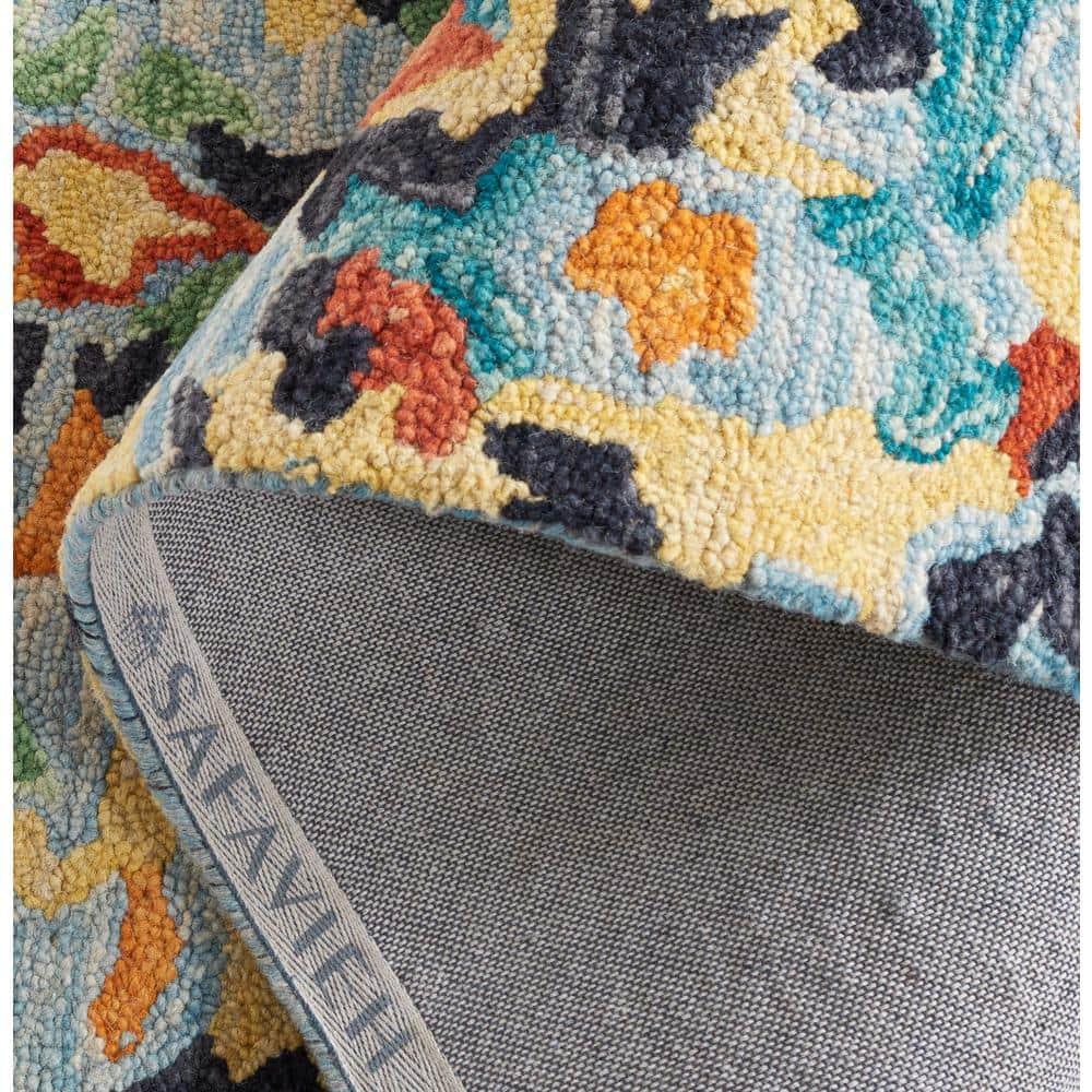 SAFAVIEH Blossom Everitt Floral Wool Area Rug, Blue/Multi, 8' x 10'