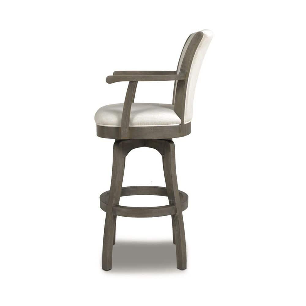 Jennifer Taylor Home Williams 31" Swivel Bar Stool with Armrests Heathered Grey