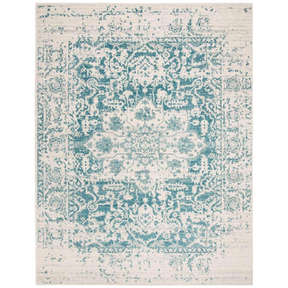 Madison MAD603 Power Loomed Indoor Area Rug - Teal/Ivory - 8'x10' - Safavieh