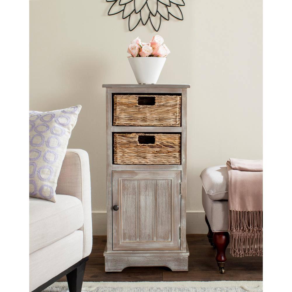 Connery Cabinet - AMH5742 - White Washed - Safavieh Couture