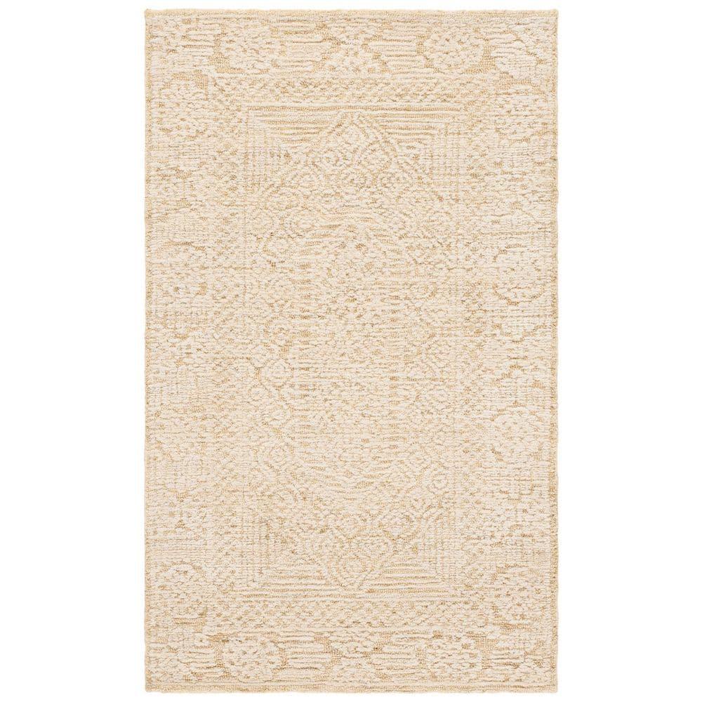 Textural TXT305 Hand Tufted Indoor Area Rug - Gold/Ivory - 4'x6' - Safavieh
