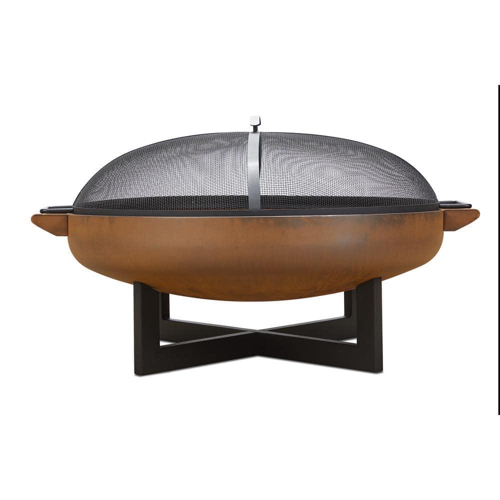 La Porte 21" H x 36.8" W Steel Wood Burning Outdoor Fire Pit with Lid