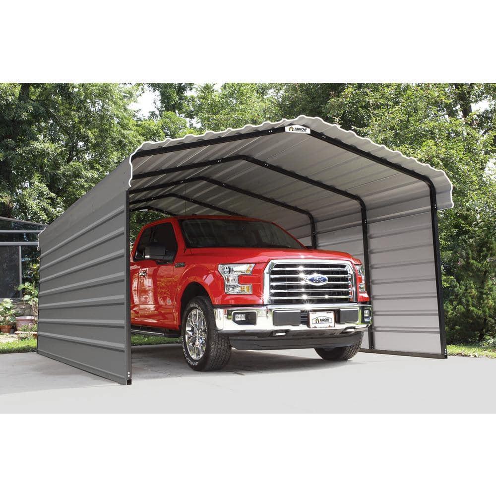 Arrow Arrow Steel Carport with 2 Side Wall Kits, 12x20x07
