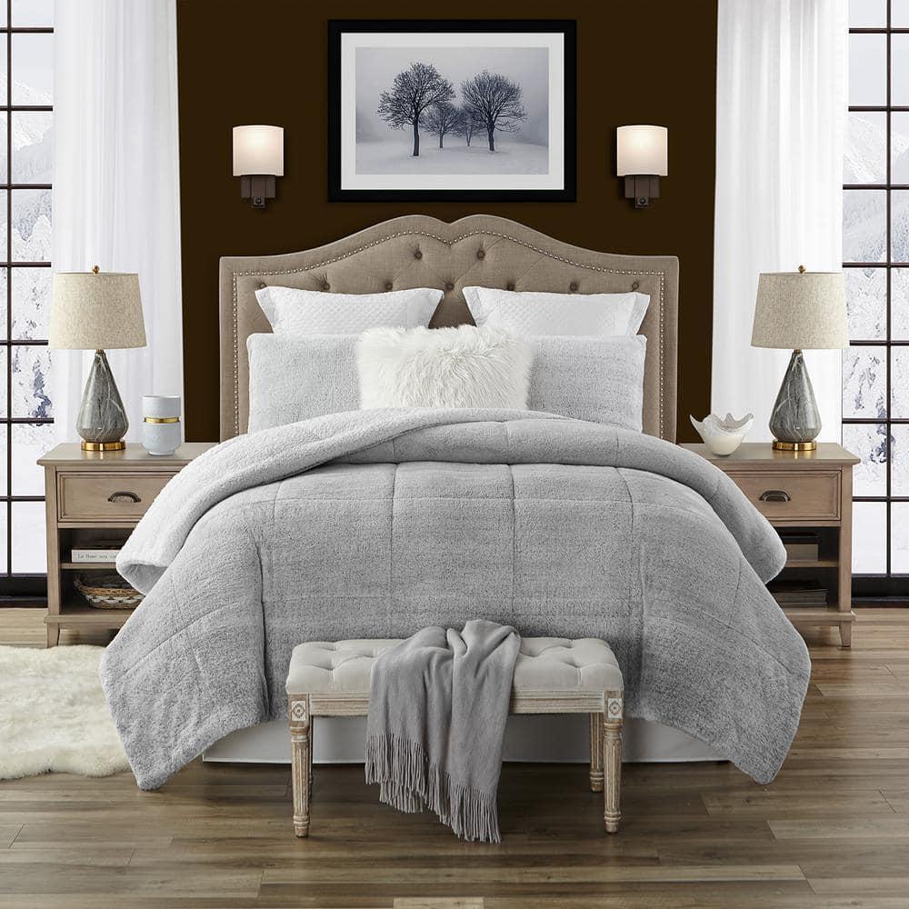 Ultra Plush Reversible Faux Fur and Sherpa 3-Piece Comforter Set