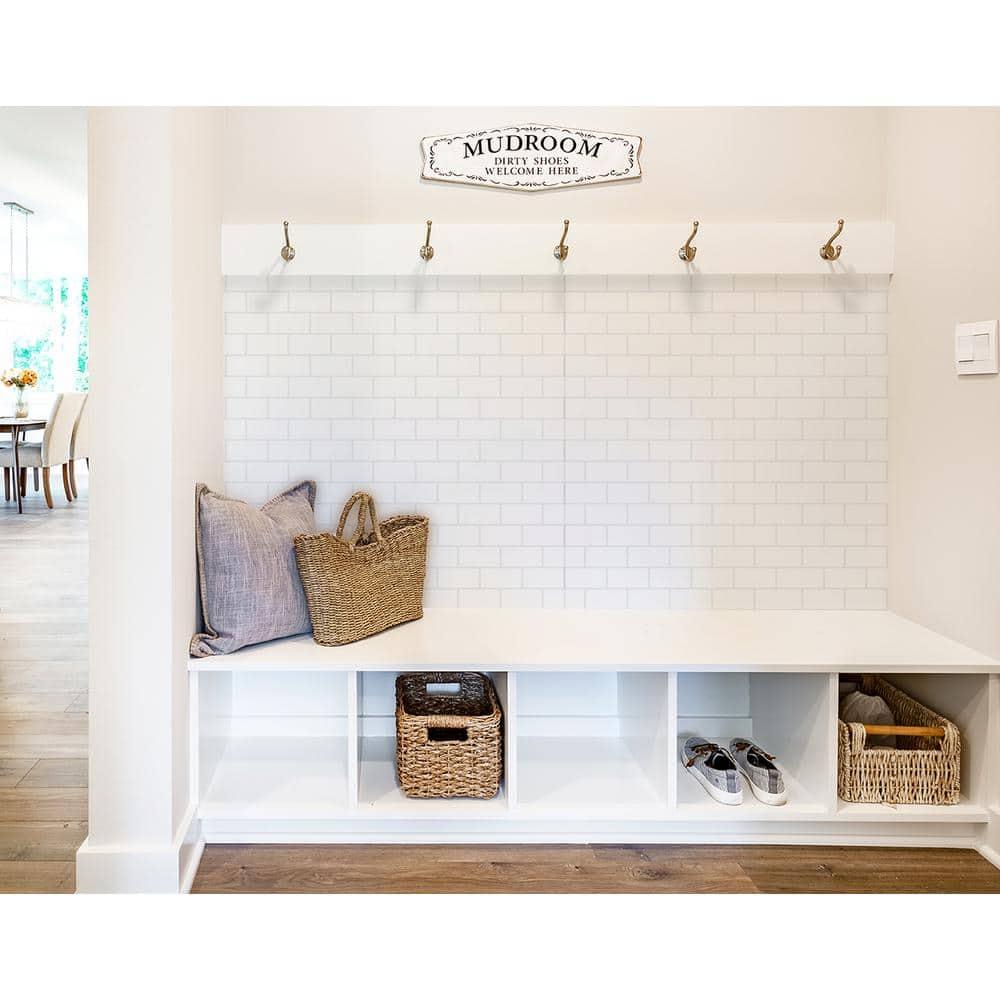 Subway Tile MirroFlex 4ft. x 8ft. Glue Up PVC 3D Wall Panels 96 sq.ft.