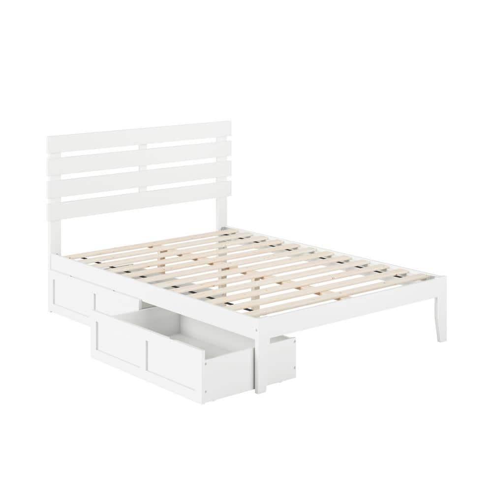 Madaket Premium Wood Farmhouse Storage Platform Bed with Under Bed Drawers