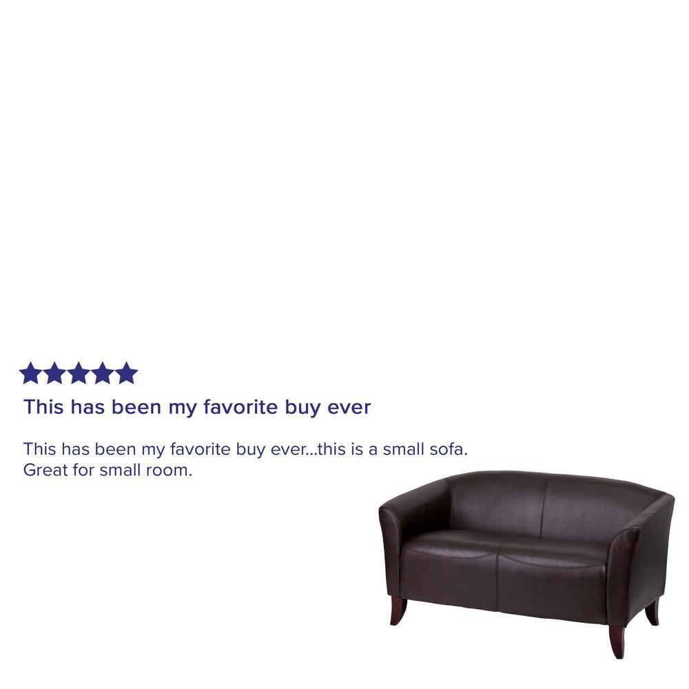 Flash Furniture HERCULES Imperial Series LeatherSoft Loveseat with Cherry Wood Feet