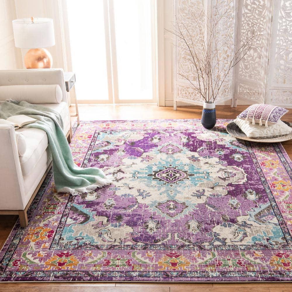Monaco MNC243 Power Loomed Indoor Area Rug - Violet/Light Blue - 10'x14' - Safavieh.