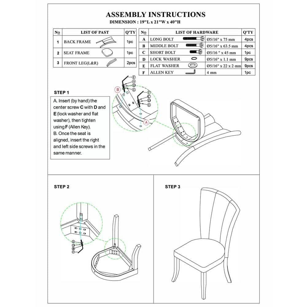 A&J Homes Studio Faux Leather Upholstered Side Chair (Set of 2)