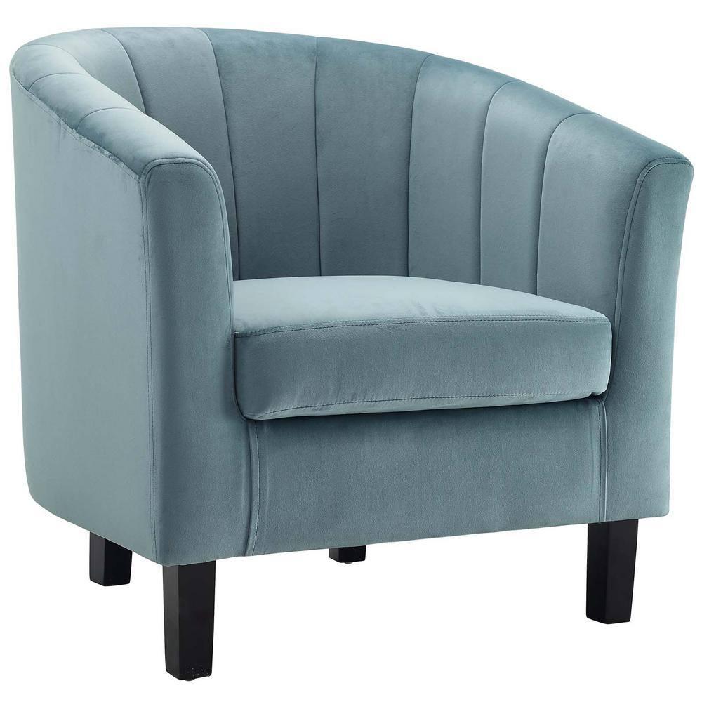 Modway Prospect Channel Tufted Performance Velvet Armchair - Light Blue