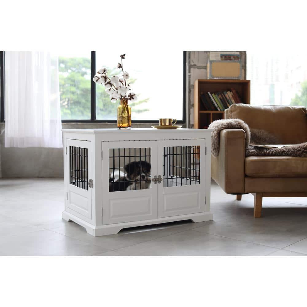 Merry Products Fairview Triple Door Crate Dog Bed - L - White