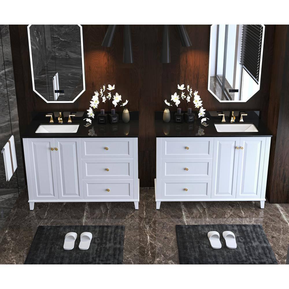 Hannah 48" White Birch Freestanding Bathroom Vanity with Quartz Top