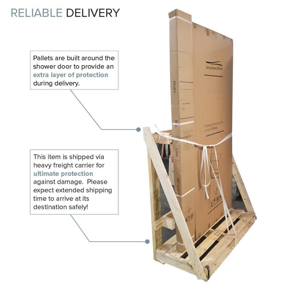 56" W x 70" H Bypass Frameless Shower Door with TruMotion Technology
