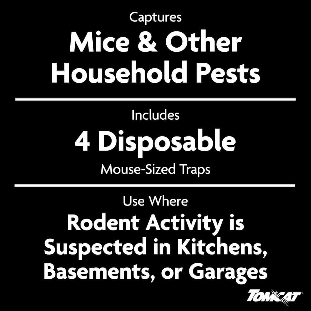 Tomcat Super Hold Glue Traps Mouse Size, Ready-To-Use, 4 Traps
