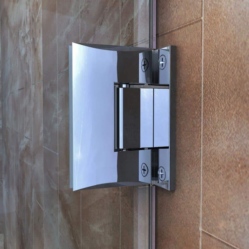 DreamLine Unidoor Plus 57" W x 30.375" D x 72" H Frameless Pivot Rectangle Shower Enclosure with Fixed Panel SHEN-2427303630-01