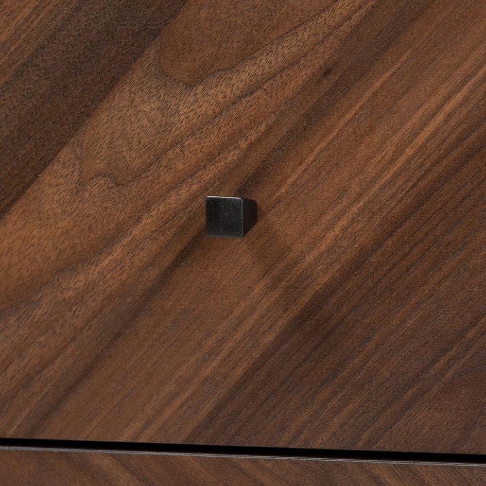 George Oliver Wisp Dark Brown Finish 2-Drawer Nightstand With Wooden Knob, 22.49" H X 18.78" W X 16.03" D
